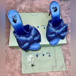❌SOLD❌ OFF-WHITE Allen Heel Crystal Embellished Bow Top Sandal (Women)